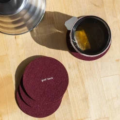 Merino Wool Felt Coaster Sets, Round - Assorted Colors