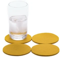 Merino Wool Felt Coaster Sets, Round - Assorted Colors