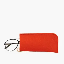 Merino Wool Felt Eyeglass Sleeve, Orange