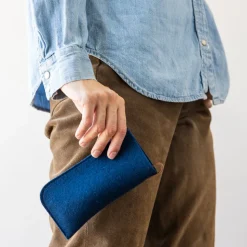 Merino Wool Felt Eyeglass Sleeve, Marine