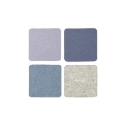 Merino Wool Felt Multi Color Coasters Set of 4, Square