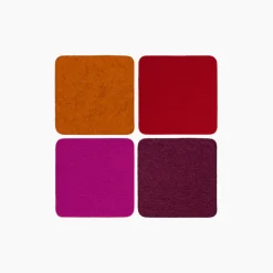 Merino Wool Felt Multi Color Coasters Set of 4, Square