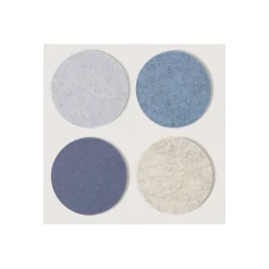Merino Wool Felt Multi-Color Coasters Set of 4, Round