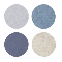 Merino Wool Felt Multi-Color Coasters Set of 4, Round