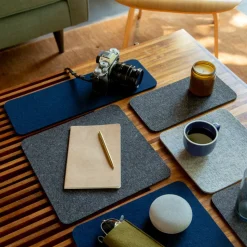 Merino Wool Felt Tiles / Trivets, Square - Assorted Colors