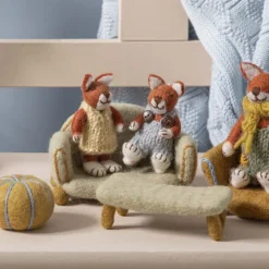 Miniature Felt Sofa and Coffee Table Set