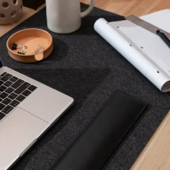 Mosen Large Merino Wool Felt Desk Pad, Charcoal