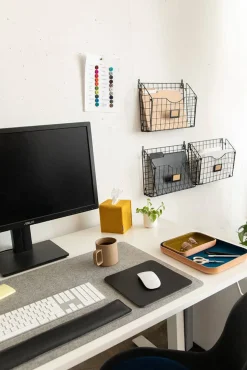 Mosen Large Merino Wool Felt Desk Pad, Granite