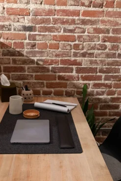 Mosen Large Merino Wool Felt Desk Pad, Charcoal