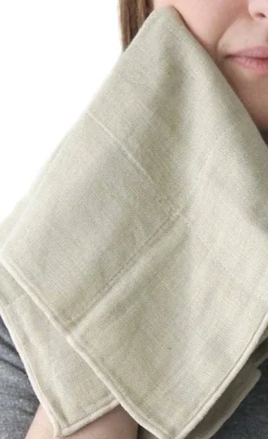 Organic Cotton Face Towel, Ivory