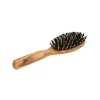 Oval Olive Wood Boar Bristle and Wood Pin Hairbrush