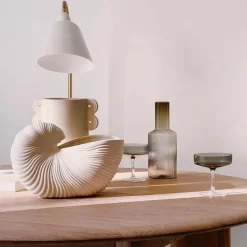 Ripple Glass Carafe, Smoked Grey