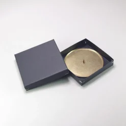 Round Flat Matte Brass Incense Holder