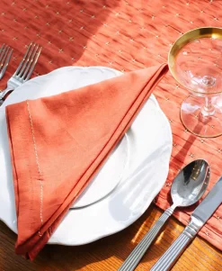 Rust Pin-Stitch Napkin, Set of 2