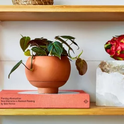 Self-Watering Ceramic Planter, Canary Yellow