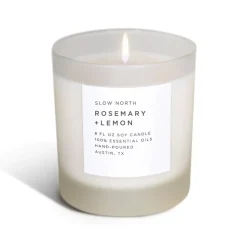 Slow North 'Rosemary + Lemon' Scented Candle, Three Sizes