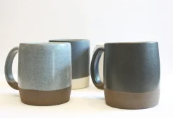 Slow Studio Ceramic Mug, Blue-Grey Speckle/Brown