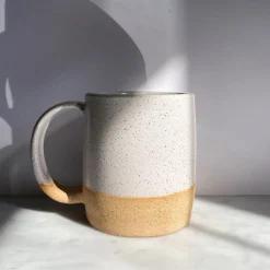 Slow Studio Ceramic Mug, White Speckled/Sandstone
