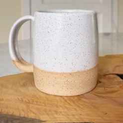 Slow Studio Ceramic Mug, White Speckled/Sandstone