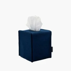 Small Merino Wool Felt Tissue Box Cover, Marine
