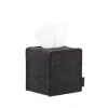Small Merino Wool Felt Tissue Box Cover, Charcoal