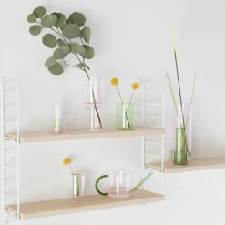 Stacking Glass Vase, Pink + Green