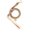 Standard Rope Leash with Leather Handle, Natural