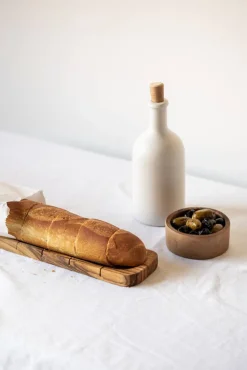 Stoneware Olive Oil Bottle, Matte White