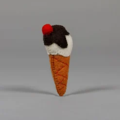 Wool Ice Cream Cone Cat Toy