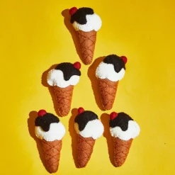 Wool Ice Cream Cone Cat Toy